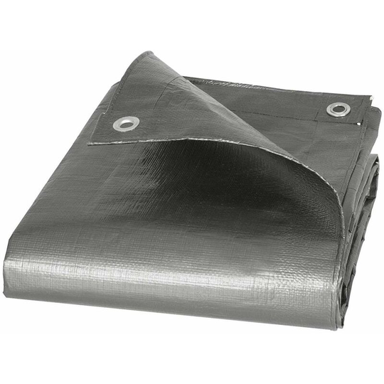 Tarpaulin Waterproof Strengthened Heavy Duty Tarp Outdoor Camping Cover Grey 3x4m 180g/m2 pe - Grey - Woltu