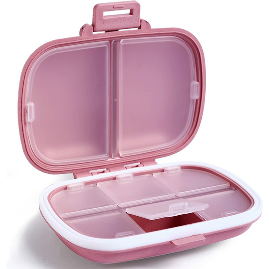 Daily Pill Organizer, 8 Compartments Portable Pill Case, Pill Box to Hold Vitamins, Cod Liver Oil