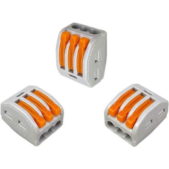 30 Pieces Lever-Nut Wire Connectors, 3 Port Conductor Compact Wire Connectors, Compact Connector Spring Terminal Block