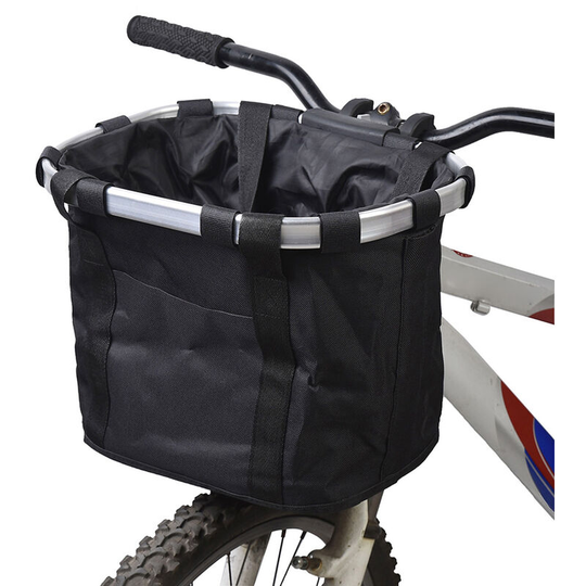 Docooler - Bicycle Bike Detachable Cycle Front Canvas Basket Carrier Bag Pet Carrier Aluminum Alloy Frame Pet Carrier, Black - Black
