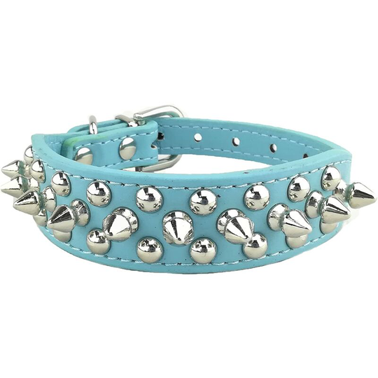 Classic Collars Stylish Punk Dog Collar Studded Dog Collar Dog Collar for Dogs(Blue-XXS)