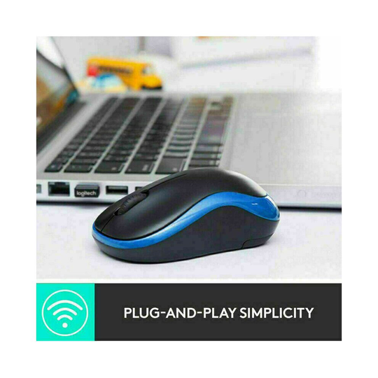 Logitech M186 Wireless Mouse 2.4 GHz with USB Mini Receiver