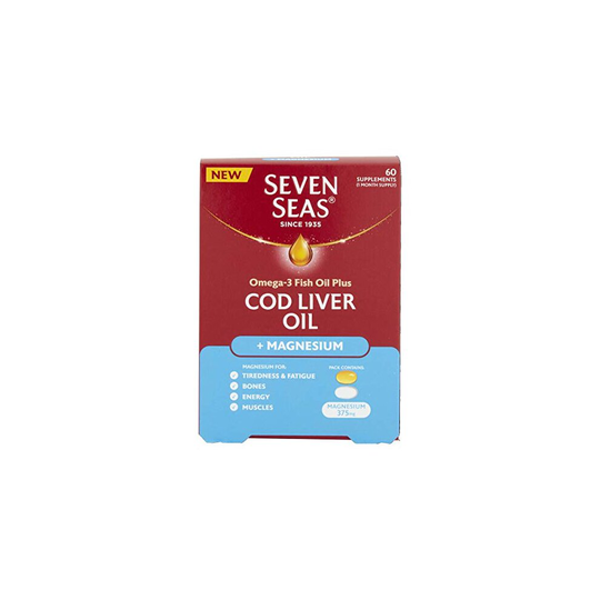 Seven Seas Cod Liver Oil Omega-3, Magnesium & Vitamin D 60 Tablets