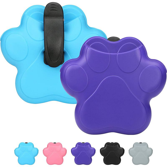 Dog Treat Bag, 2 Pcs Portable Silicone Training Bag, Dog Treat Bag with Magnetic Closure, Dog Treat Pouches with Belt Clip, Blue/Purple