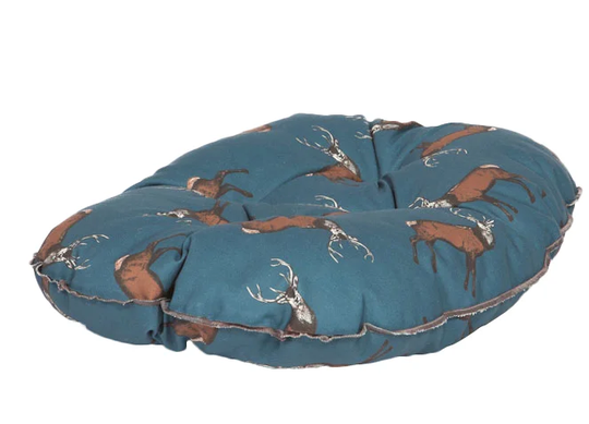 Woodland Stag Deep Filled Quilted Pet Mattress in Midnight Blue