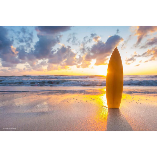 Surfboard on the Beach Desk Pad