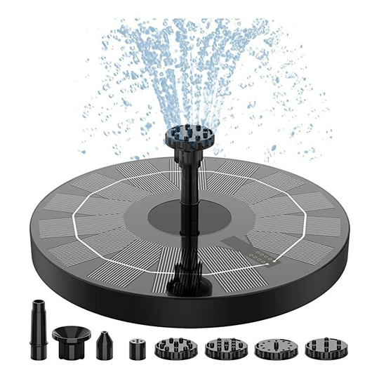Solar Fountain 2.5W Solar Water Fountain with Solar Panel Solar Pond Pupme with 6 Fountain Nozzles Solar Floating Fountain Pump for the Garden, Bird