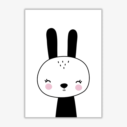 'Black and White Scandi Bunny' Painting