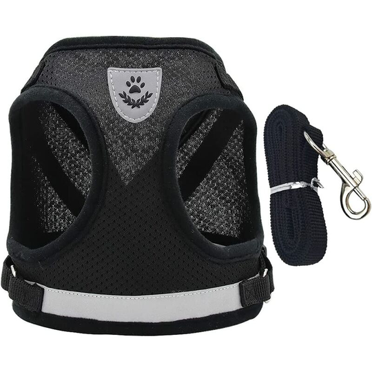 Litzee - Cat Harness, Pet Vest Harness Reflective Breathable Adjustable Small Dog Harness with Leash, for Puppy Kitten Small Animals (l)