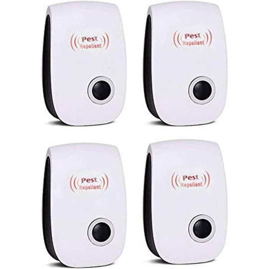 Gift - 4 Ultrasonic Mice And Rats Repellent Ultrasound Anti-Rodent Insects Electronic Plug-in Pest Repellent Mosquitoes Mice Rats Flies Cockroaches