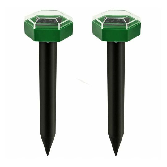 Betterlifegb - Solar Ultrasonic Mole Repeller Set of 2, BR-Vie Ultrasonic Snake Repeller, Anti Mole, Solar Mole Repellent, IP65 Solar Mole Repeller,