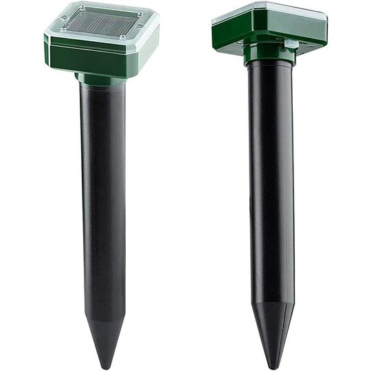 Solar Mole Repellent, Sonic Mole Deterrent Pest Control Rodent Repeller Snake Chaser Mole Gopher Vole, Ultrasonic Repellant Spikes Killer for Yard