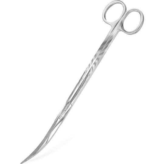 Aougo - 1pc Curved Aquarium Scissors 25cm Stainless Steel Scissors for Aquarium Plants Terrarium Plants Fish Tank Cleaning