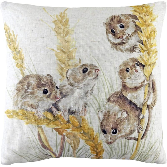 Woodland Field Mouse Cushion Cover (One Size) (Brown/Yellow/Off White) - Brown/Yellow/Off White - Evans Lichfield