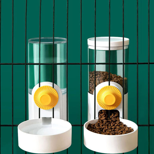 Dog Cage Automatic Kennel Feeder, Food and Water Dispenser Hanging Bowls for Cage Crate Kennel,Food Container Feeder Pet Drinker Creative Type Cat