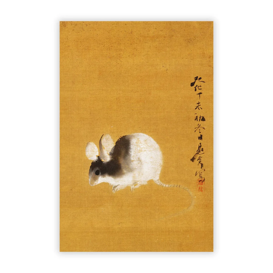 'Mouse' by Shibata Zeshin - Unframed Painting Print on Paper