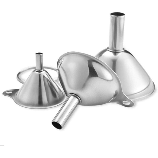 Stainless Steel Funnel, 3 Pieces Stainless Funnel Filter Set for Liquid Transfer, Mini Adjustable Stainless Steel Funnels
