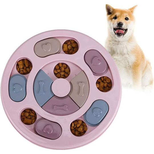 Dog Puzzle, Dog Food Dispenser Toy, Durable Interactive Dog Toy, Dog iq Training Toy, Improve iq (Pink)