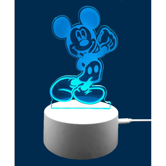 (Mickey Mouse) Kids Xmas Gift 3D Illusion LED Night Light Lamps 7 Changing Colors Table Desk