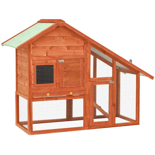 Vidaxl - Rabbit Hutch 140x63x120 cm Solid Firwood Brown