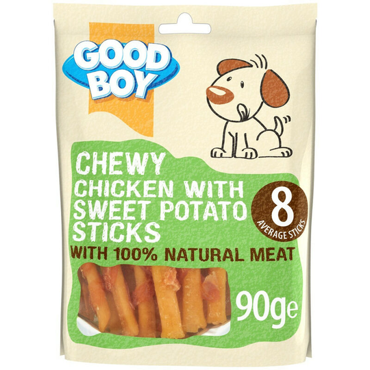 Good Boy - Chicken and Sweet Potato Dog Treat Sticks (90g) (Orange) - Orange