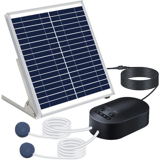 Lifcausal - Solar Energy Water Pump, 10W Solar Oxygen Pump With Pipe Air Stone Bracket Fish Tank Oxygenator 3 Adjustable Modes Aquarium Oxygen Aerator