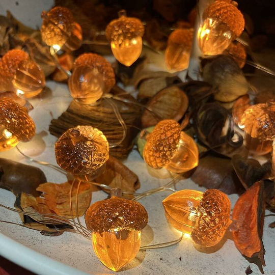 3d Twinkle Acorn Fall Decorations Harvest String Lights For Kitchen Baby Shower Dcor Thanksgiving Party Home Garden Wreath thsinde