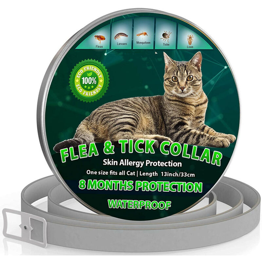 Tinor - Cat Flea Treatment | Cat Collar | Flea and Tick Collar for Cats | 8 Months Effective Protection | Waterproof | Adjustable | Flea Treatment Cat