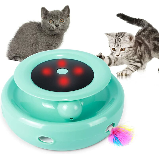 Gift - Interactive Cat Toy Indoor Kitten Toy Feather Cat Automatic Random Electronic Stimulator Interesting Toy with led Lights