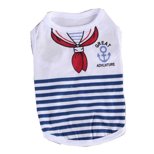 Summer Dog Clothes for Small Dogs Cotton Stripe Pet Outfits Cat Shirts Puppy Vest Pet Clothes T-Shirt