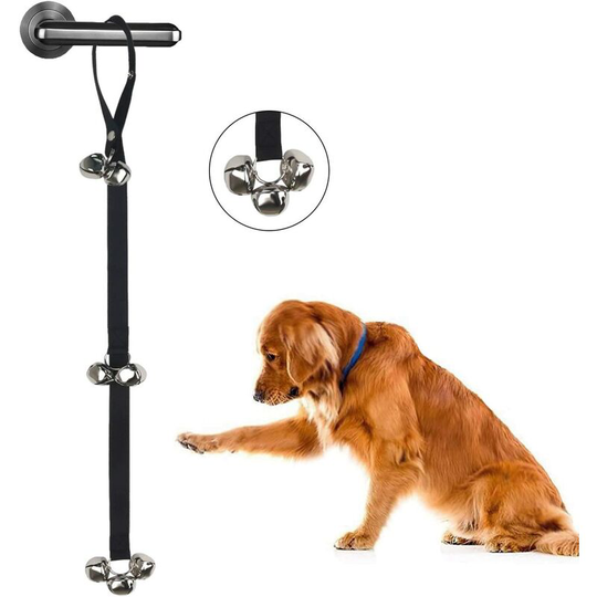 Iron training bells for dogs, adjustable nylon rope