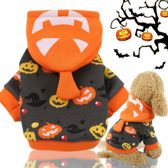 Perle Rare - Halloween Dog Clothes, Pumpkin Dog Costume, Pet Costume, Hooded Dog Clothes, Puppy Cat Dress Up Clothes, Cosplay, for Dog Costume for