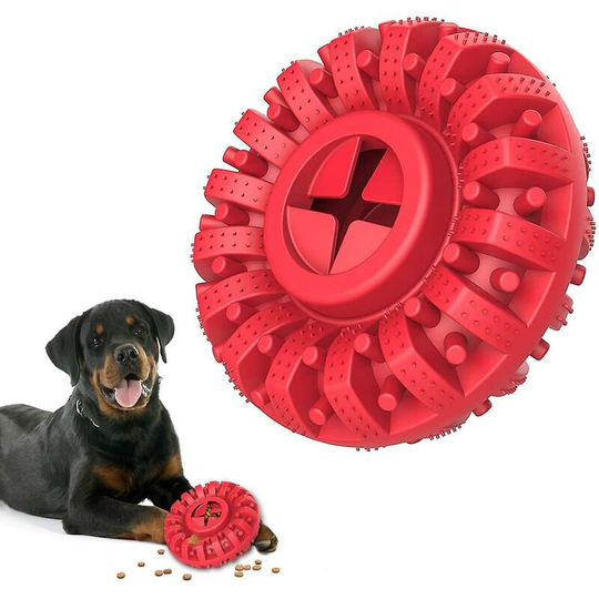Dog toy for aggressive chewers, resilient natural rubber dog toy dispenser for power chew