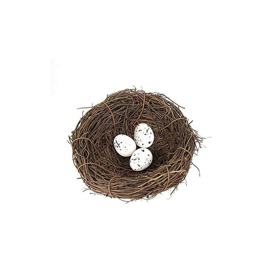 Soekavia - Bird Nest Set,(3 Artificial Bird Eggs not include),Easter Tree,Simulation Twig Bird Nest for Handmade Easter Rattan Nest Creative