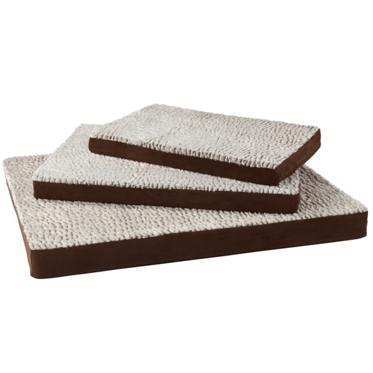 (Medium, Brown) Bunty Ultra Soft Fur Washable Dog Pet Mattress Basket Bed Cushion Fleece Pillow