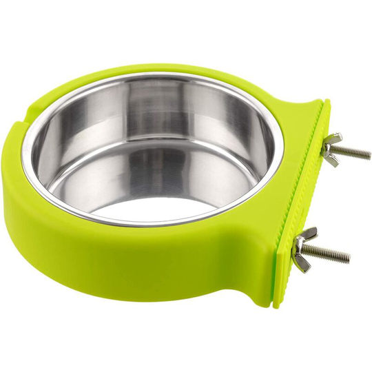Dog Crate Removable Bowl Stainless Steel Hanging Bowl Pet Cage Small Water Bowl Feeder Food for Dogs Cats Rabbits Birdsgreen Pet Supplies a