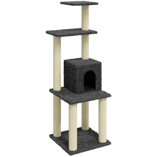 Cat Tree with Sisal Scratching Posts Dark Grey 105 cm vidaXL - Grey