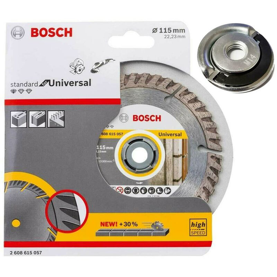 Universal Diamond Blade 4.5' 115mm High Speed + Quick Change Locking Nut - Bosch