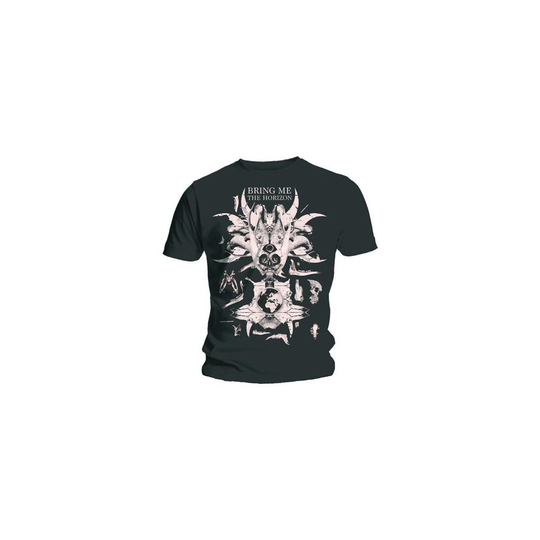 Bring Me The Horizon Men's Black T-shirt Skull & Bones Band Official Xxlarge - bring me horizon mens black tshirt skull bones band official