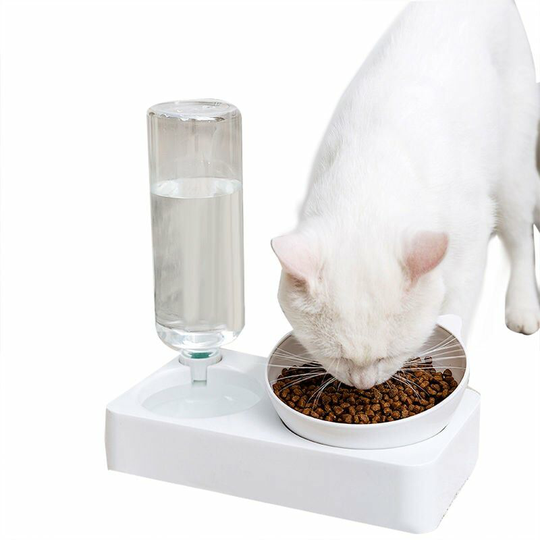 Echoo - Pet Dog Cat Double Feeder Water Bowl Neck Protection Bowl 15 Degree Adjustable