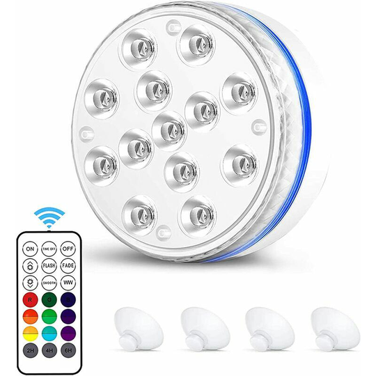 Naxunnn - Swimming Pool Light Bulb, Multi-color Underwater Waterproof Swimming Pool Spotlight with Remote Control, Above Ground Swimming Pool Lights,