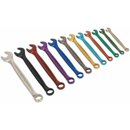 12pc multi colour Combination Spanner Set Metric 12 Point Socket Nut Ring Wrench