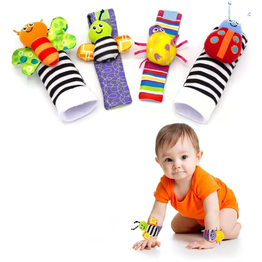 Foot Finder and Wrist Rattles for Toddlers, Baby Developmental Toys and Baby Toys, Socks and Toddler Wrist Rattle, Newborn Toys for Baby Boys Girls