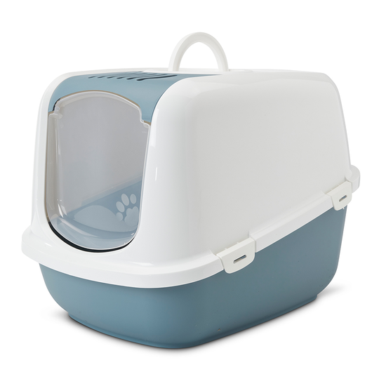 Savic Nestor Jumbo Covered Litter Tray XXL - Light Blue & White
