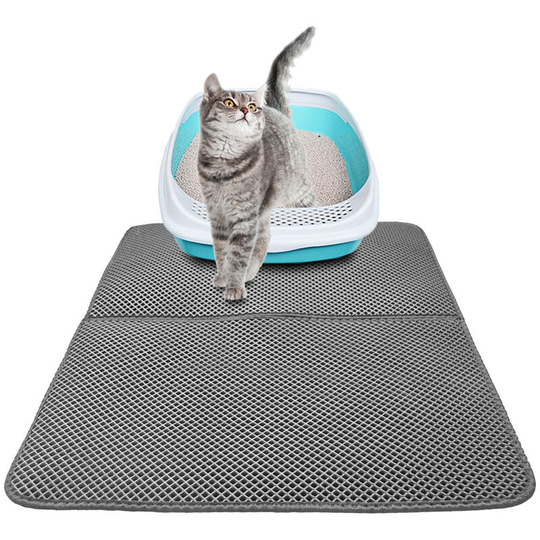 Cat Litter Mat Honeycomb Litter Underlay Litter Mat Waterproof Double Layer Design Honeycomb Mat 46x60cm (Gray)