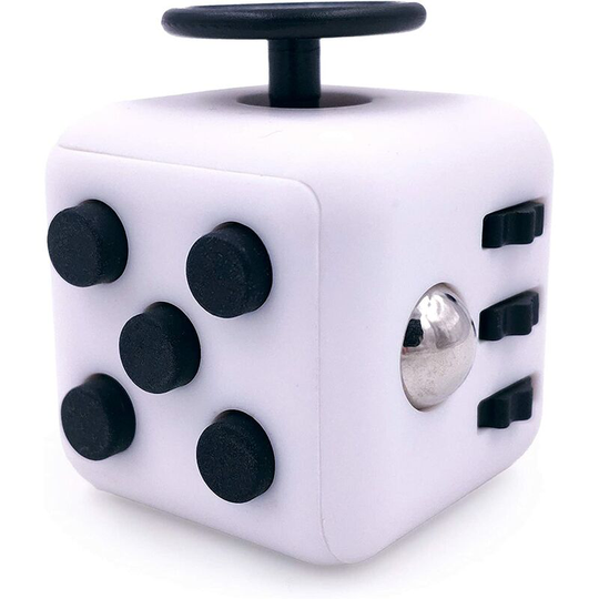Fidget Cube Anti Stress Child Adult - Fidget Toys Object Anti Stress Anxiety - Decompression Toy with 6 Soothing Modules (White)