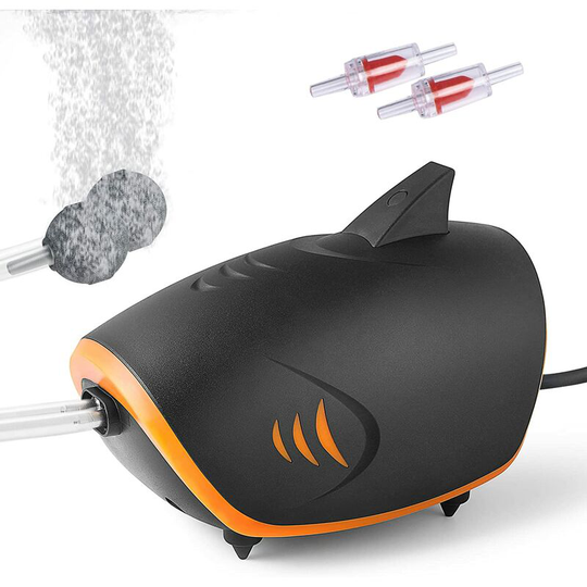 Powerful Aquarium Air Pump, 2-outlets 2W Aquarium Aerator, Adjustable Fish Tank Air Pump, 1pc