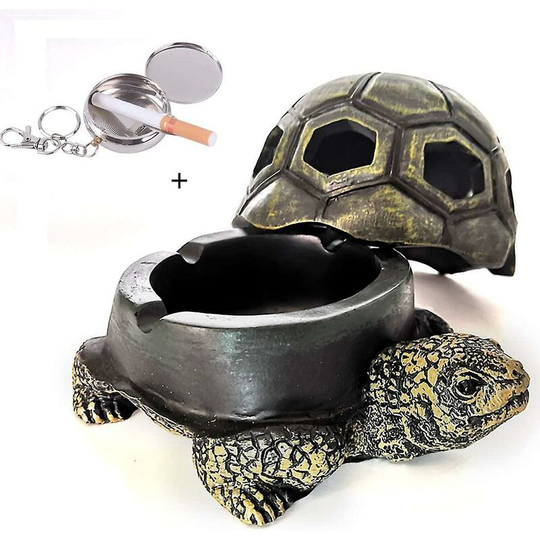 Turtle Ashtray Decorative Cigarette Ash Tray Resin Turtle Ashtray With Liddecorative Smoking Accessoriesfor