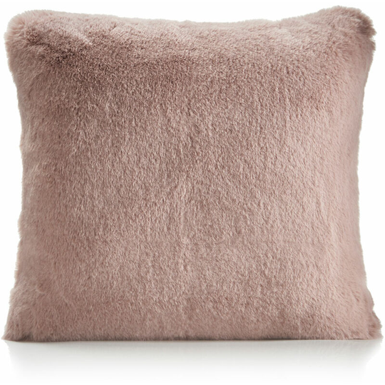Faux Rabbit Fur Plush Cushion Cover, Blush, 55 x 55 Cm - Alan Symonds
