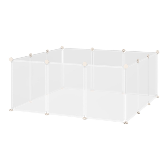 PawHut Pet Playpen DIY Small Animal Cage 12 Panels for Hedgehog Bunny